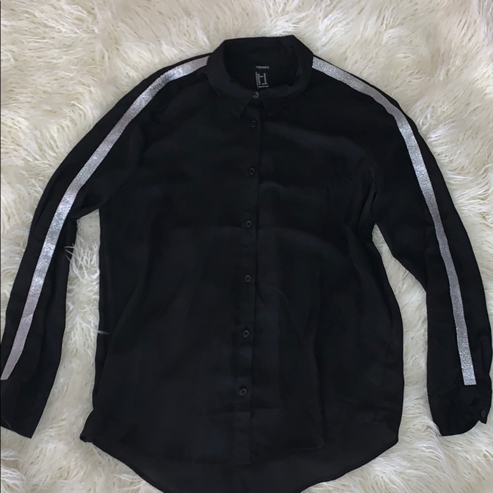 Silver strip blouse